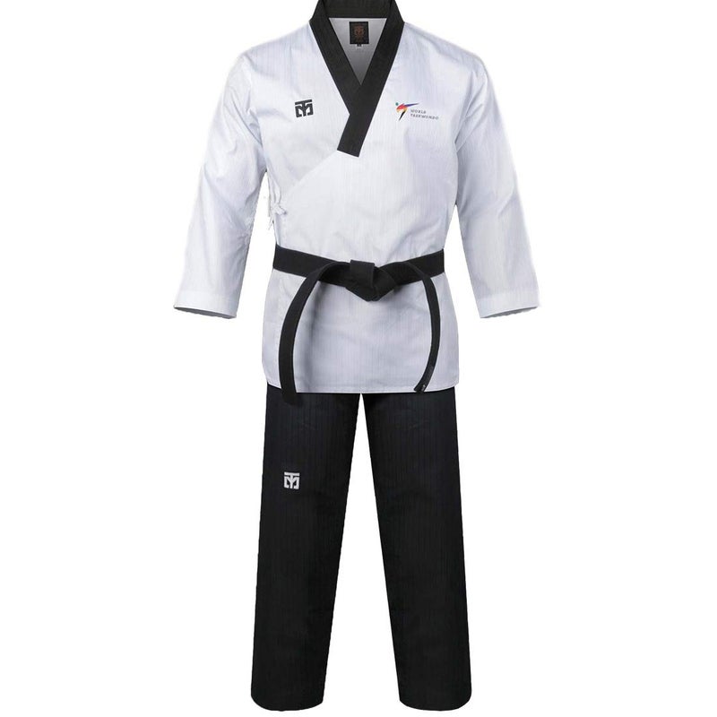 MOOTO Korea Taekwondo Poomsae Uniform WT Logo Taebek Dan MMA Martial Arts Karate Judo Kick Boxing (170(Height:170~179cm)(5.58~5.87ft), 1. Male) - Image 1